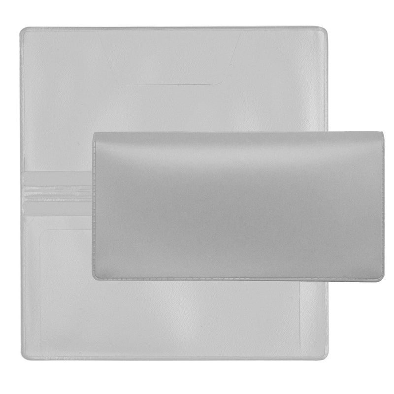 CAROUSELCHECKS Grey Vinyl Checkbook Cover, Top Tear Personal Vinyl Checkbook Cover - Image 5